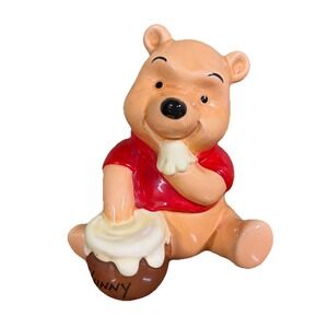 Vintage Disney Winnie The Pooh Ceramic Coin Bank Honey Pot Gift Piggy Japan